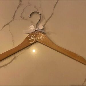 Bride Wooden Hanger with White Bow